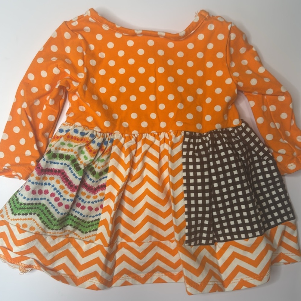 Orange Polka Dot Turkey Dress - Picture 3 of 4